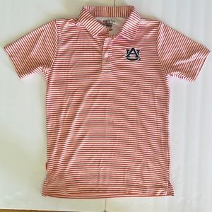 Auburn University Orange and White stripe polo shirt.Sz m 7-8 boys